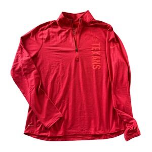 Nike NFL Houston Texans Red Dri-FIT Quarter Zip Pullover Womens XXL Thumbholes